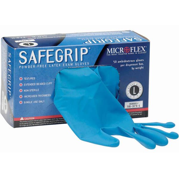 SafeGrip Powder Free Latex Exam Gloves